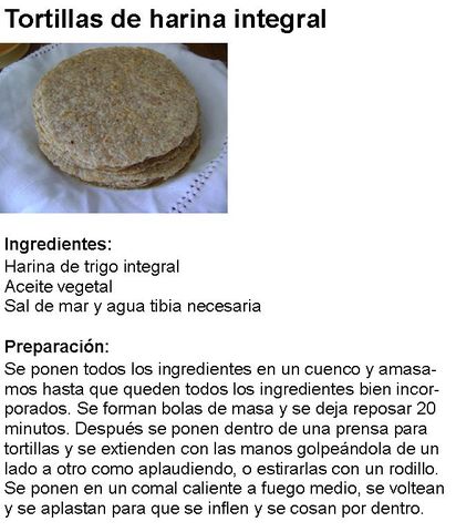 Tortillas de harina integral