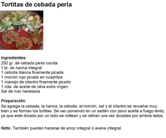 Tortitas de cebada perla